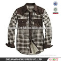 popular new style splicing case grain corduroy long sleeve autumn mens shirts with two pockets